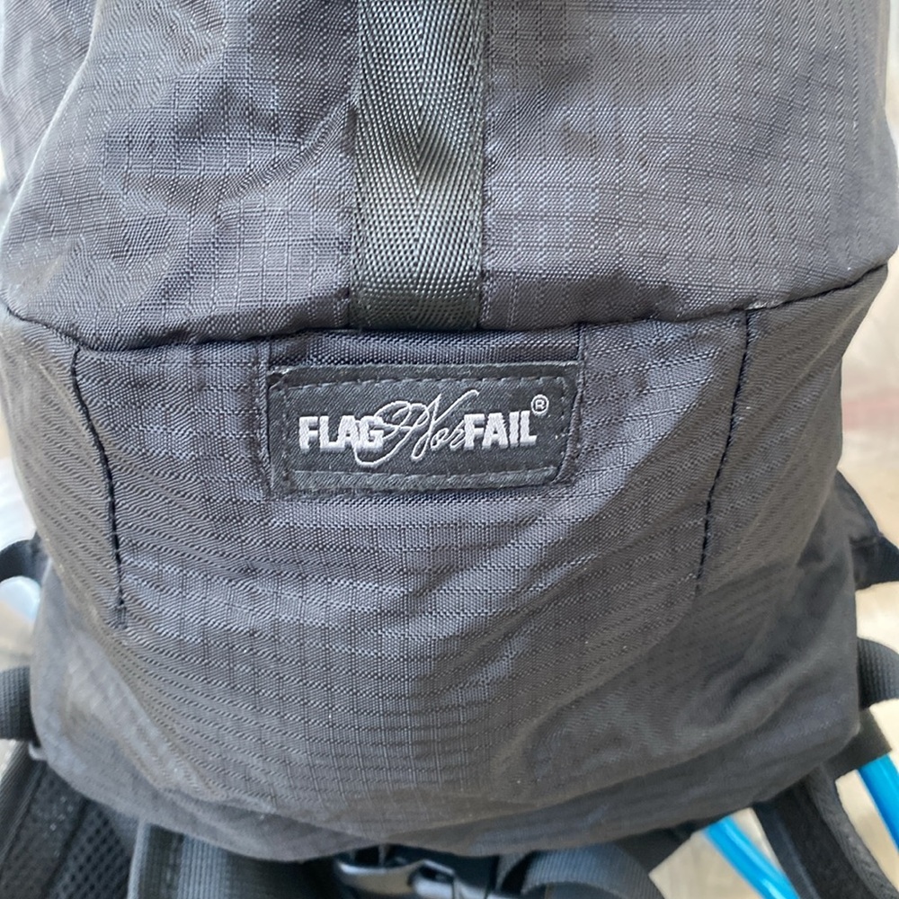 flag nor fail Black Top-Load Backpack with Anchor Patch - Picture 3 of 8